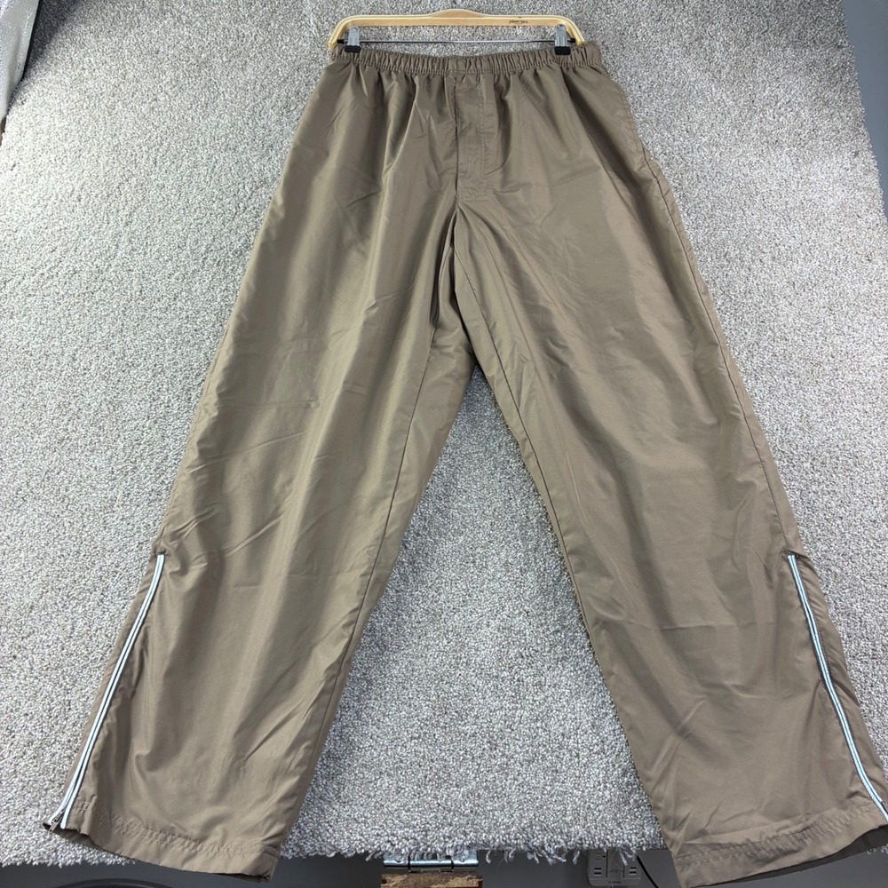 D.A.C. Performance Track Pants Mens L Tan Mesh Lined Ankle Zip Gorpcore Active - Picture 3 of 13